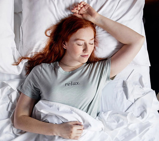 aerial view sleeping in bed