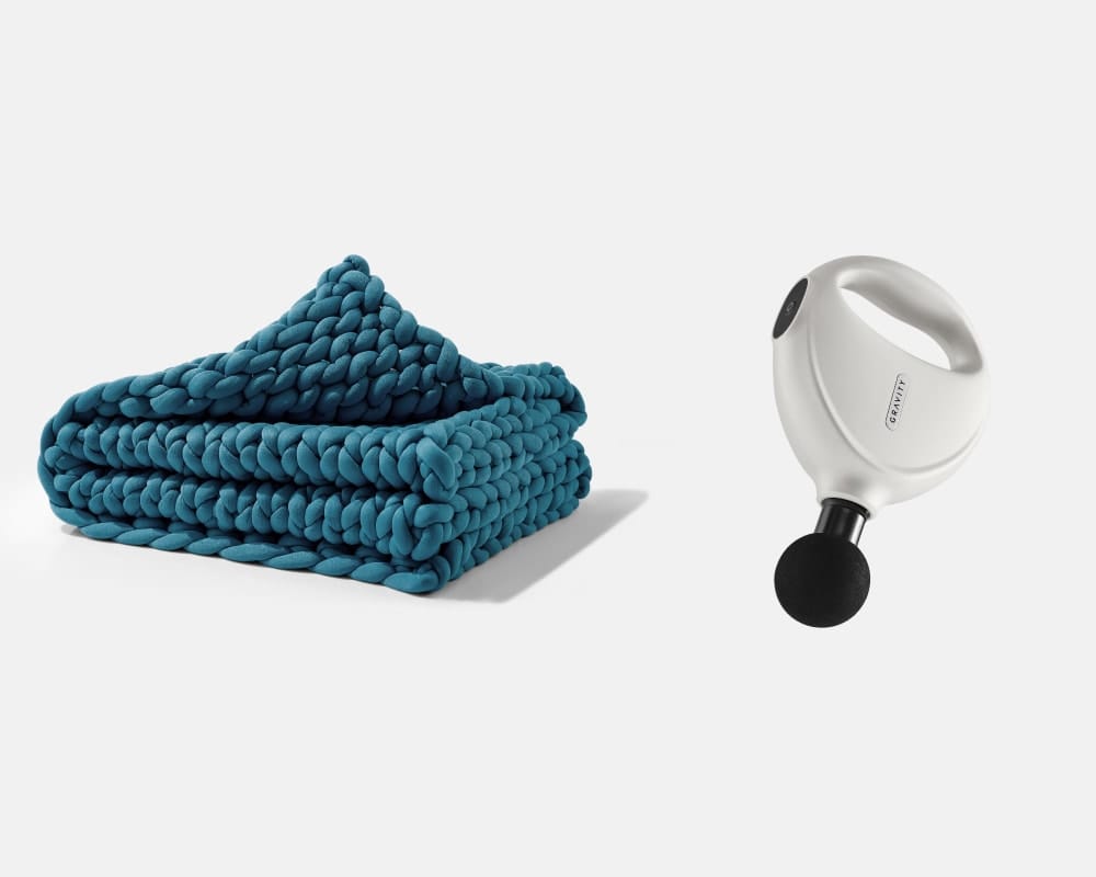 Chunky Knit Blanket + Move Mini Massager