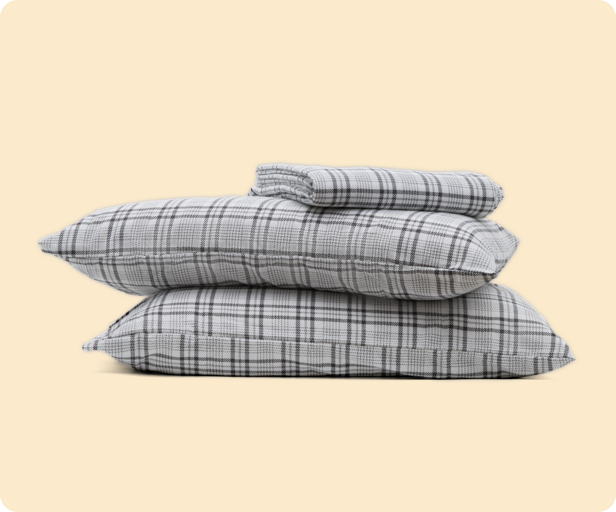 Grey plaid Gravity cotton flannel sheet