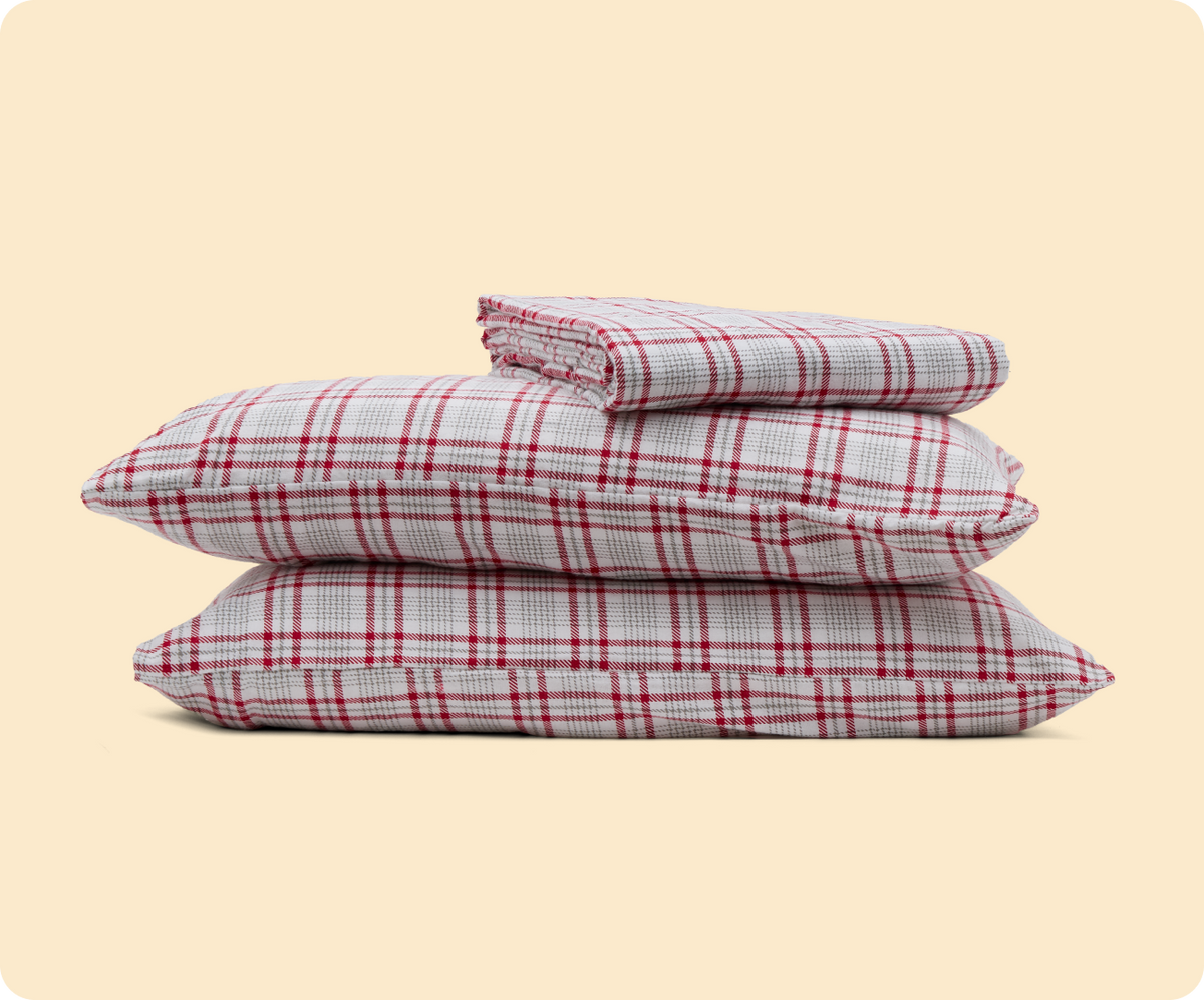 red plaid gravity flannel sheets 
