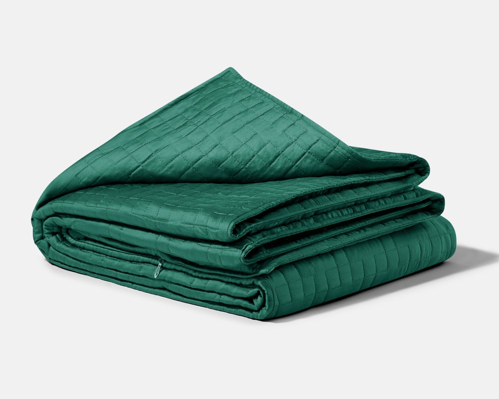 Folded Forest Green Gravity Weighted Cooling Blanket - #color_forest-green