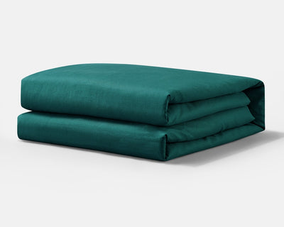 Folded Forest Green Basics by Gravity Cotton Duvet Cover  - #color_forest-green