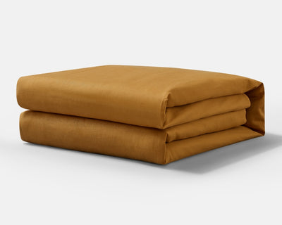 Folded Ochre Basics by Gravity Cotton Duvet Covers  - #color_ochre