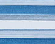 Closeup of blue striped gravity flannel sheet