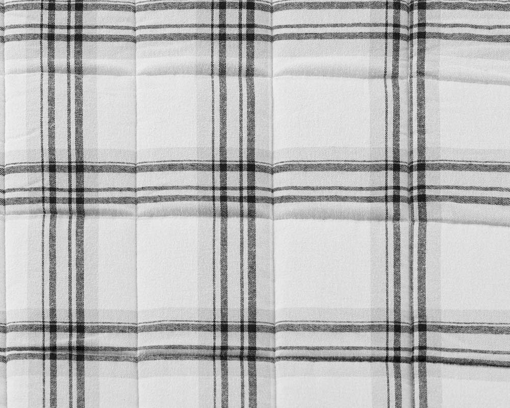 Closeup of dark grey plaid fabric #color_dark-grey-plaid