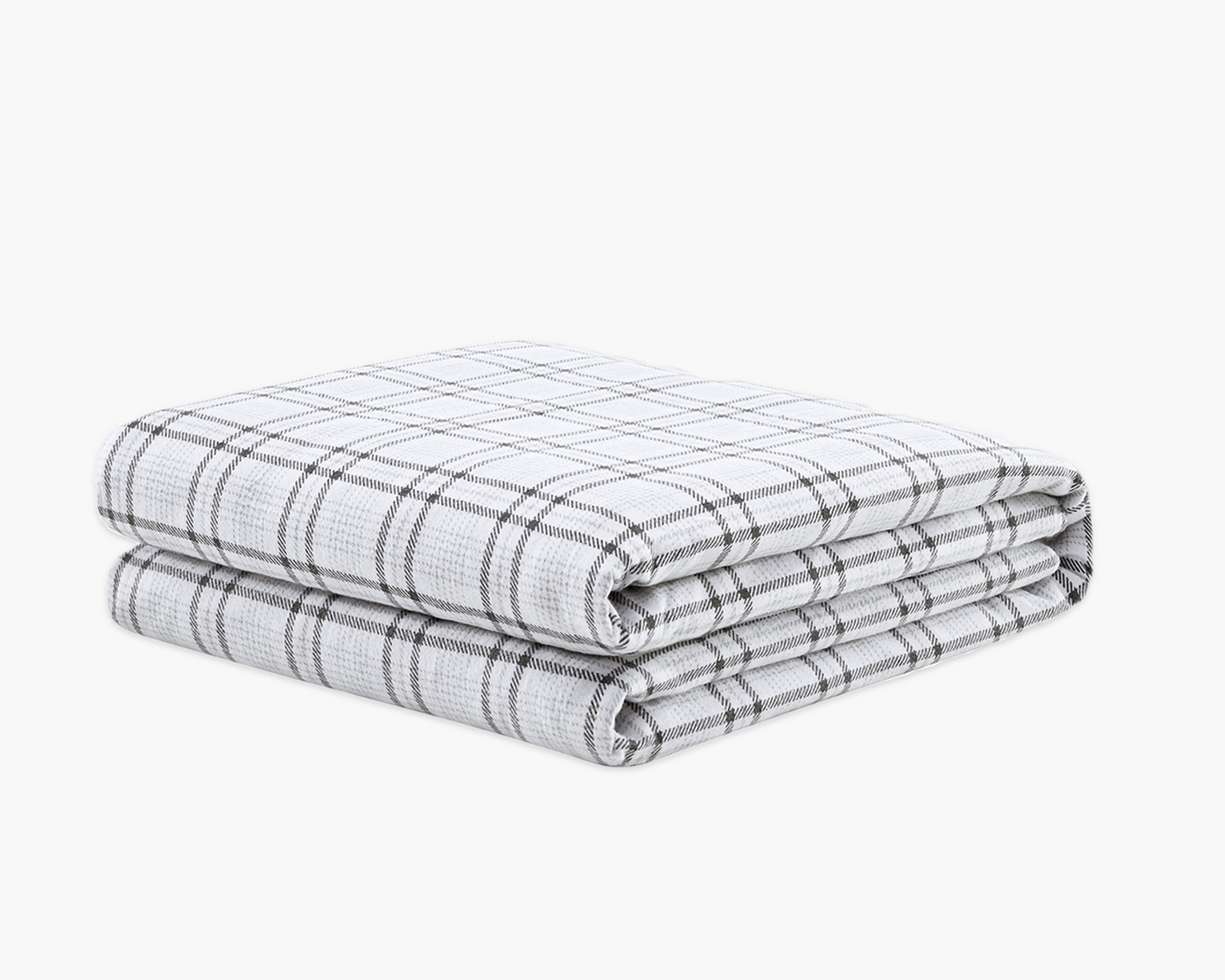 Grey Plaid Flannel Duvet Cover on weighted inner. #color_grey-plaid