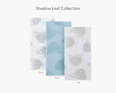 Shadow Leaf Collection in Grey, Aqua, and Tan